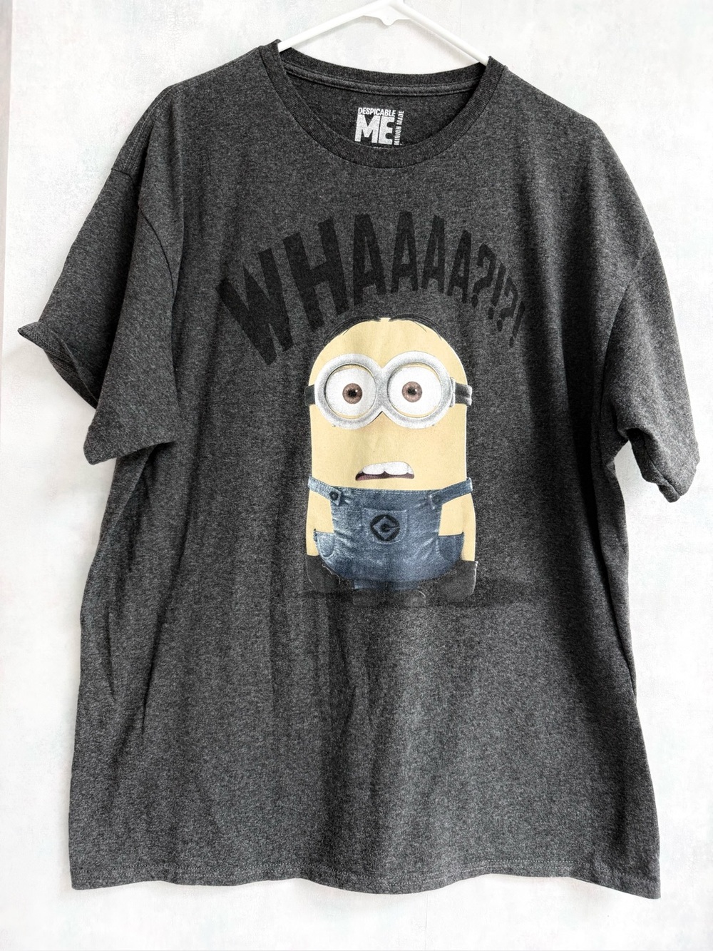 Men’s XL Tee Despicable Me - Dark Gray “WHAAAA?!?!”